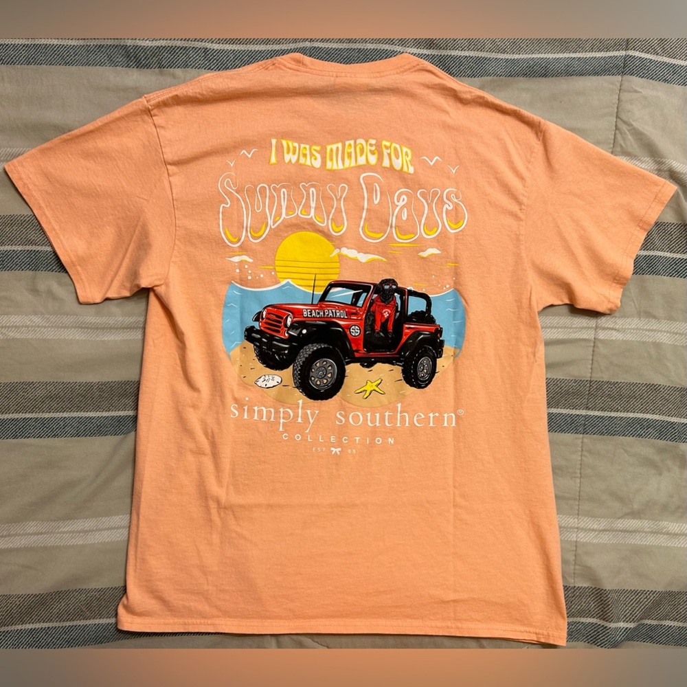 Simply Southern “I Was Made For Sunny Days” Jeepin’ Black Lab T-Shirt - Picture 1 of 7
